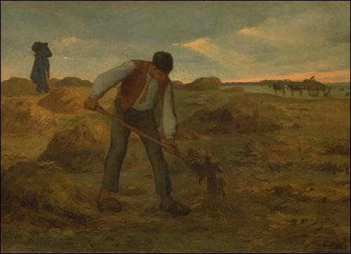 Jean-Franc Millet Peasand spreading manure Sweden oil painting art